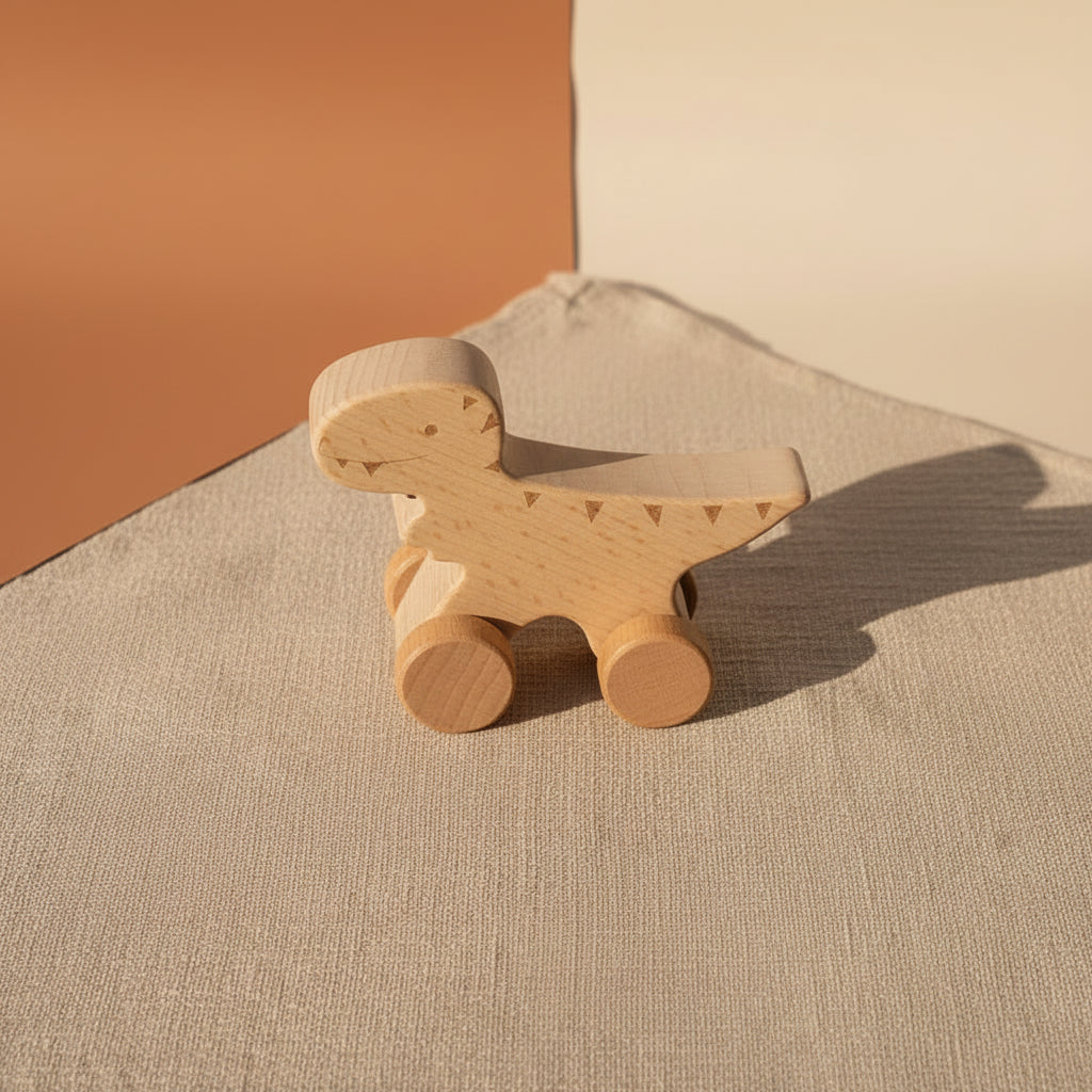 DinoRueda™ | Coche Montessori de Madera con Dinosaurio -