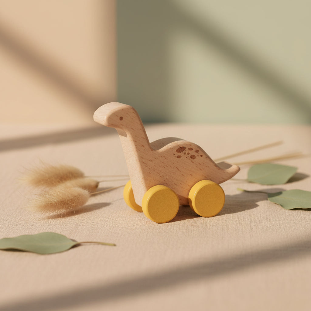 DinoRueda™ | Coche Montessori de Madera con Dinosaurio -
