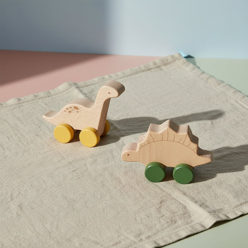 DinoRueda™ | Coche Montessori de Madera con Dinosaurio -