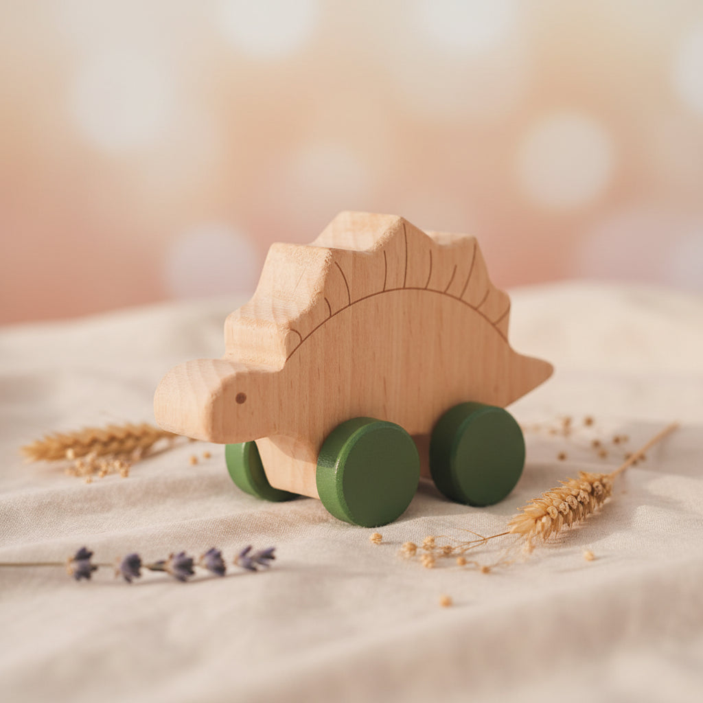 DinoRueda™ | Coche Montessori de Madera con Dinosaurio -